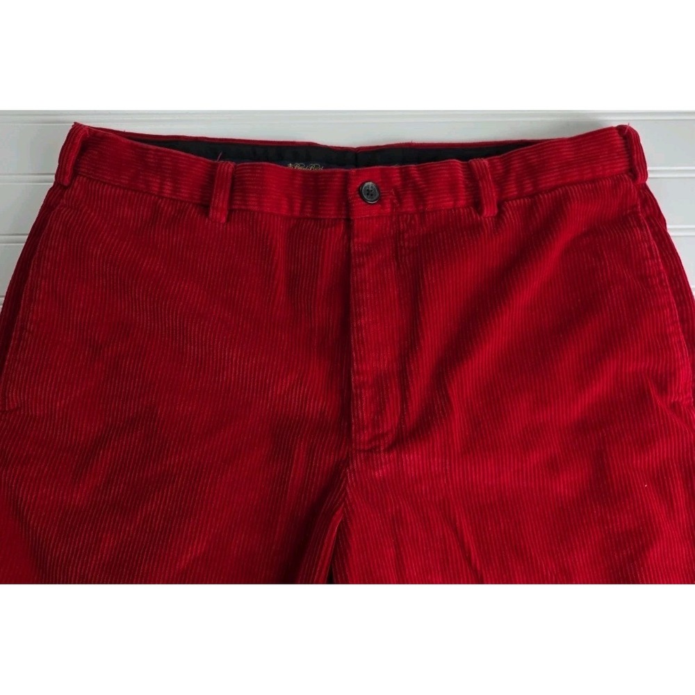 Brooks Brothers RIBBED Corduroy Pants Men 38 RED Hudson Straight Leg Flat Front